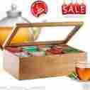 Box-0155 Bamboo Storage Bamb Si Tea Organizer Natural Box Bag Holder 8 Sections Caddy Chest 791435460155