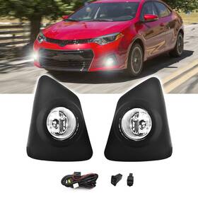 Bona-ty-089 Boxlight Fog Lights Compatible With 2014 2015 2016 Toyota Corolla S Se Clear Bump