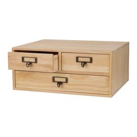 Boxskivra 726374388284 Wooden Storage Box With 3 Drawers Apothecary Vintage W