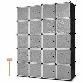 Hysn-61411 Boyel Living 71 Inch H X 57 W 18.5 D Black And White Polypropylene Panel Portable