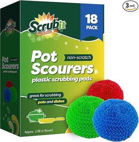 1u-jgia-519g Branded Scrubit 18 Round Nylon Dish Scrubber Scouring Pads - Assorted Colors Scourer 1u-jgia-519g Branded Scrubit 18 Round Nylon Dish Scrubber Scouring Pads - Assorted Colors Scourer