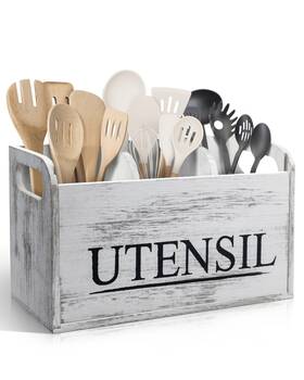 Brekle Kuh 03 White Kitchen Utensil Holder Rustic Large Wooden Organizer Cooking To Brekle Kuh 03 White Kitchen Utensil Holder Rustic Large Wooden Organizer Cooking To