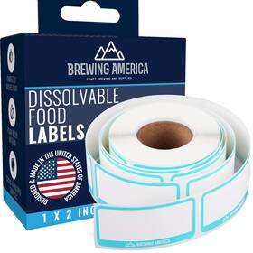 Brewing America 850007805340 Dissolvable Food Labels For Containers - Made In Usa 1x2 Great Foo Brewing America 850007805340 Dissolvable Food Labels For Containers - Made In Usa 1x2 Great Foo