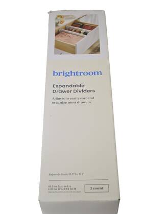 Brightroom 038861705291 2 Count Expandable Plastic Drawer Dividers White Expands 15.2 Inch -21.1