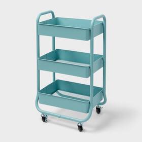 Brightroom 93155161 3 Tier Metal Utility Cart Blue -