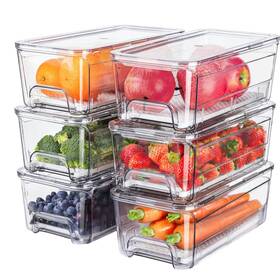 Bxsnh-06 Brippo 6-pack Fridge Drawer Organizer Pull-out Stackable Refrigerator Organi Bxsnh-06 Brippo 6-pack Fridge Drawer Organizer Pull-out Stackable Refrigerator Organi