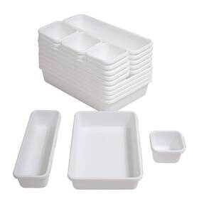 Bycy 745678544868 18 Pcs White Drawer Organizers Trays Set Dividers For Kitchen Off