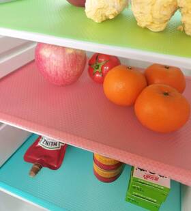 Bzg20230305 Bzg 9 Pcs Refrigerator/shelf Liner Refrigerator Mats Cabinet Red Green Blue