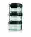 C00322 Blender Bottle Gostak Twist N Lock Storage Jars 60cc 3-pak Black New 082843550805
