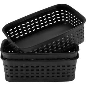 Cabaubl 733039596335 3 Pack Plastic Storage Baskets For Cabinets Small Basket Organizer Bi