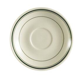 Gs-36 Cac China 800960360363 4-inch Greenbrier Green Band Stoneware Saucer American White Box Of 36