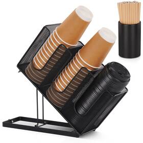 Cupholder003 Cairondin Paper Cup And Lid Holder Disposable Coffee With Straw Organizer
