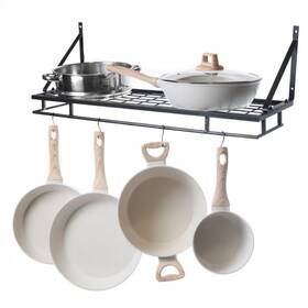 Caldwell Kitchen Co 199284839144 Pot And Pan Shelf Heavy-duty Adjustable Cookware Rack For Cabinet Or Cou