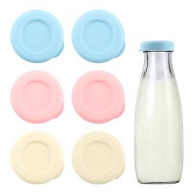 22409979 Calidaka 6pcs Silicone Glass Milk Bottle Caps 48mm Replacement 3 Colors