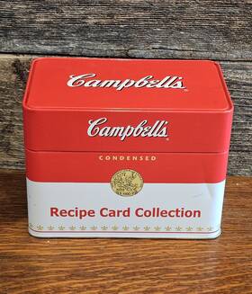 Campbells Soups 042799727102 Vtg 2007 Recipe Card Collection Tin With 76 Recipes/blanks Dividers New