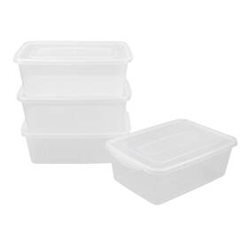 Cand 751450466877 14 Quart Storage Box 4 Packs Clear Latching Bin