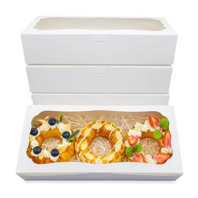 Pb013-24 Capkyke 24pcs 12x5.5x2.5 Inch White Bakery Boxes Cookie Donut Wit