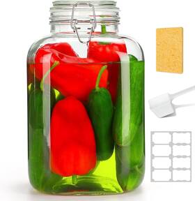Cb-kkgzh-01a Carblin Large Glass Jar With Airtight Lid 1 Gallon Wide Mouth Storage Jars