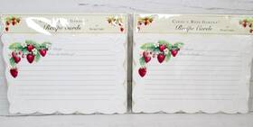 Carol Wilson Fine Arts 095372181037 Carols Rose Garden Recipe Card Lot 2 Strawberry Flower Greenery Embossed Die Cut