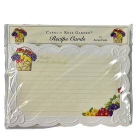 Carols Rose Garden 095372181242 Recipe Cards Floral 15 Die Cut Embossed Sheets New Sealed