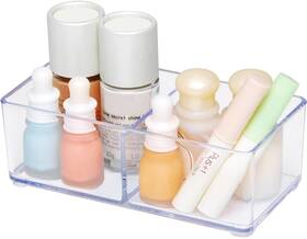 Udgchcrystal02 Carrotez 2 Compartment Clear Plastic Drawer Organizer For Makeup Bathroom D