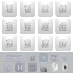 Wallhook02 Carurliff 12 Pcs Wall Mounted Replacement Sticky Pads For Kitchen Bathroom Shower Caddy