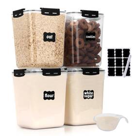 Fs4-bl-5.3l Casa Lingo Airtight Food Storage Containers With Lids 5.3l Large Pantry Orga