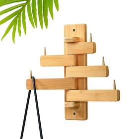 Catfairy 788412015996 Can Swing Wood Coat Rack Wall Hooks Made Of Pure Solid Bambo