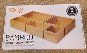 Cave Pop 850011140291 Bamboo Drawer Organizer Set 5 Piece New Sealed