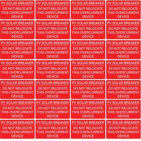 Cdxhome 1234567 50pcs Premium Solar Breaker Label Pack - 2 Inch X 1.1 Overcurrent Device Sticker