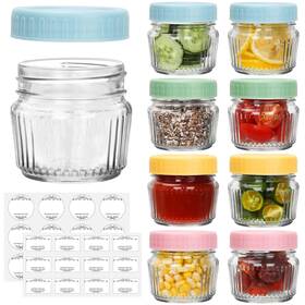 47-01000-097 Cehomi Glass Regular Mouth Mason Jars Mini 4 Oz 8 Pack Clear