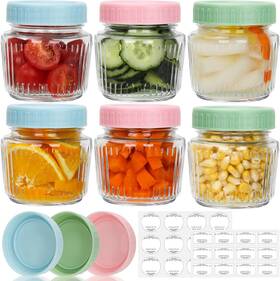47-01000-098 Cehomi 8 Oz Mason Jars 6 Pack 240 Ml Glass Canning With Regular Clear