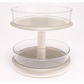 K90665 Cella 2 Tier Turntable Organizer Adjustable Bpa Free Plastic Kitchen Storage New
