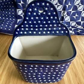 N-130 Ceramika Artystyczna Vtg Polish Pottery Inch Salt Cellar / Matchbox Holder Unikat