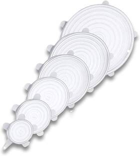 Ceybo 689176324754 Original Reusable Silicone Stretch Lids For Food Storage Containers Clear