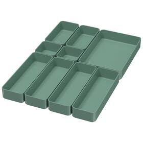 Chancetsui 747301374507 9 Pcs Stackable Drawer Organizer Trays Set Green Multifunctional Chancetsui 747301374507 9 Pcs Stackable Drawer Organizer Trays Set Green Multifunctional