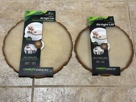 Charles Viancin 700527517063 Lot Of 2 New 9 Inch And 11 Silicone Airtight Lid Timber Bpa Free Eco