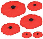 Charles Viancin Brand New Poppy Silicone Lid Set Of 6 For Microwave Dishwasher 0722076210212