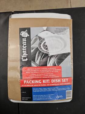 Chateau 184255000494 Moving Day Dishes Packing Kit Protects Against Chipping And Breaking New