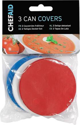 10e00863 Chef Aid Standard Tin Can Covers Set Of 3 Perfect For 1 - Pack Red