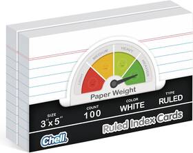 012035 Chell Extra Heavyweight Ruled Index Cards 3x5 Inch No White 012035 Chell Extra Heavyweight Ruled Index Cards 3x5 Inch No White