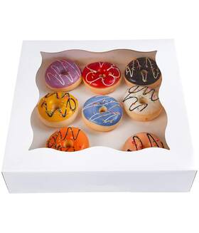 P12-0001225ww Cherry 15-pack 12 Inch X12 X3 White Bakery Boxes With Pvc Window For Pie And Cooki