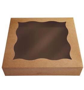 P12inch-025brown0020015 Cherry 25-pack 12 Inch X12 X3 Large Brown Bakery Boxes With Pvc Window For Pie And