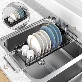 Edr001 Chloryard Small Dish Drying Rack Over The Sink Compact With Silicone Mat For