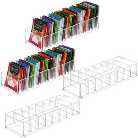 Qiy-cinnvoice-2567 Cinnvoice 4 Pcs Tea Bag Storage Acrylic Clear Drawer Organizer For Drawers Kitchen