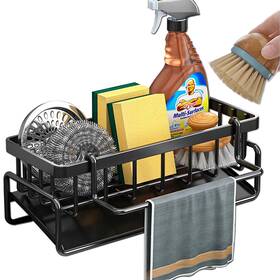 Cit Zcfyu Hmj-us-0002 Kitchen Sink Organizer Caddy Stainless Steel Sponge Holder 30 Tilt Se