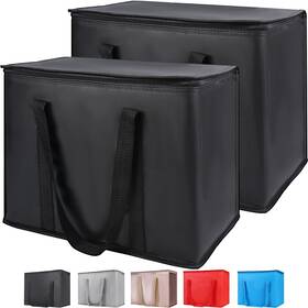 Civjet Civ Ib Bk 2 Insulated Reusable Grocery Bags 16w X 13h 9d X-large Tote Bag For Shopp Inch