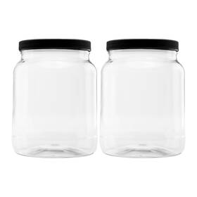 Clearview Containers 810140651419 Plastic Storage Jars With Leak Proof Lids Bpa Free Hand Wash Only 64oz 2p