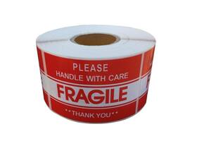 Qsgra-23 Clearzip 2 Inch X 3 Fragile Stickers Handle With Care Thank You 500 1 Roll