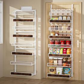 Usc-wmotdw8t01 Clothink 8 Tier Over The Door Pantry Organizer 2 In 1 Hanging Or Wall Mounted Spice Ra